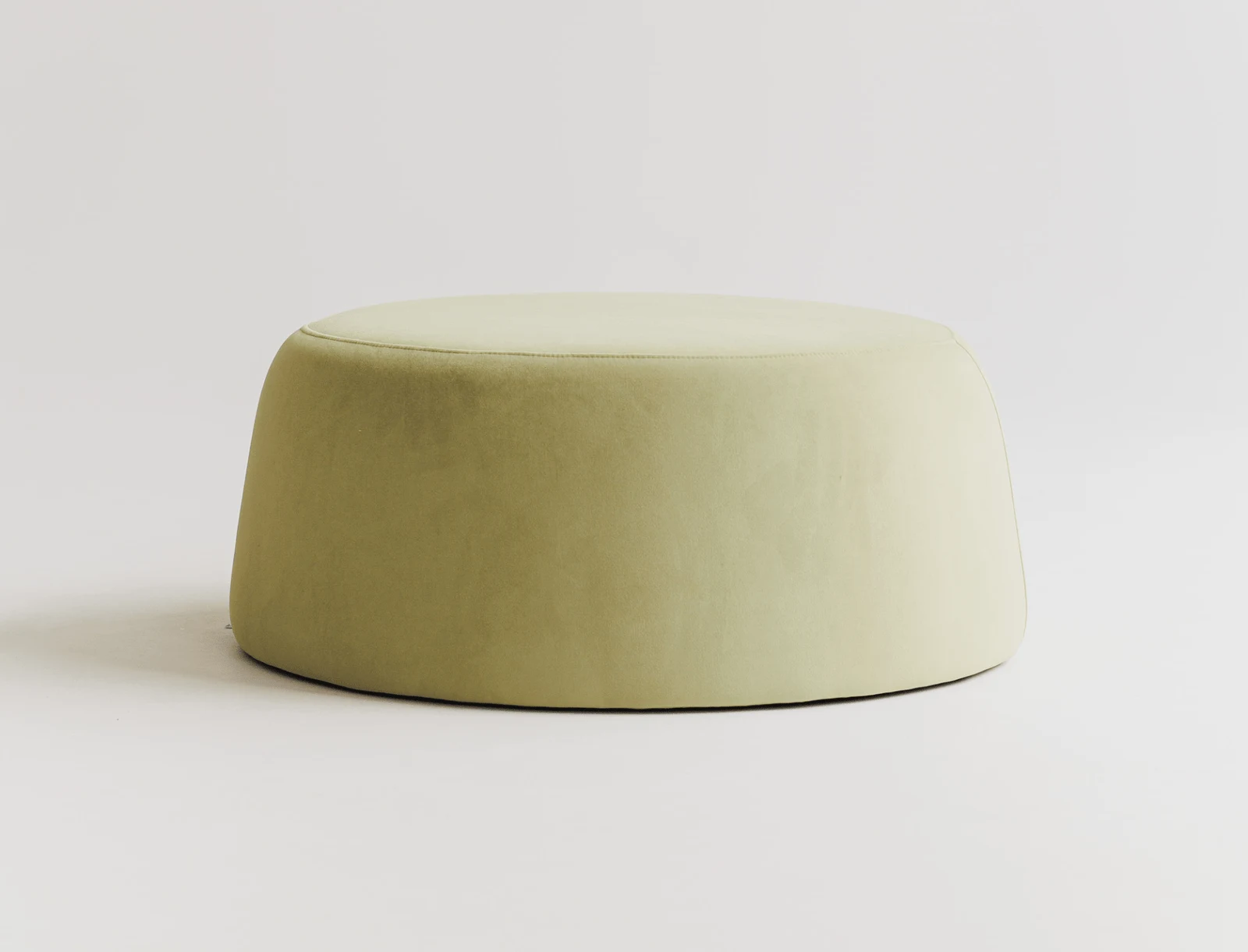 Macarons pouf in Matt Velvet 34 sage Belgian velvet